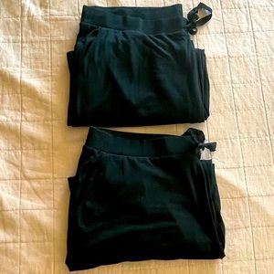 ♥️ Bundle of 2 | Black Lounge Mid Rise Wide Leg Crop Pajama Pants